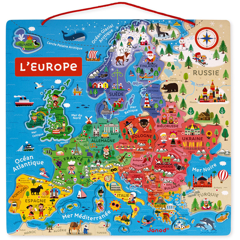 Carte d'Europe magnétique, JANOD