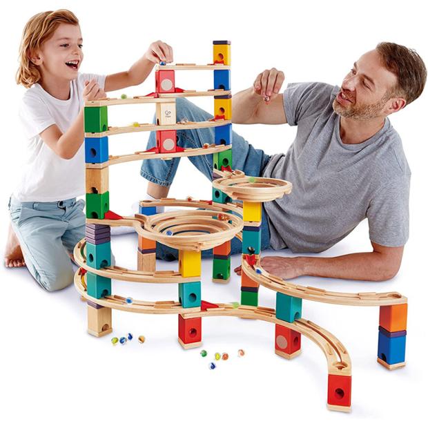 Circuit de billes tourbillon spirale double face quadrilla, HAPE  La  Boissellerie Magasin de jouets en bois et jeux pour enfant & adulte